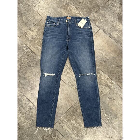 Mother High Waisted Looker Ankle Fray Jeans Women’s 31 Nature Tune Up - Picture 1 of 6
